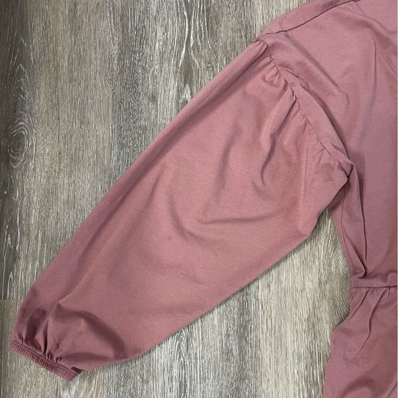 ASOS 100% cotton oversized faux wrap front dress. Dusty pink, size US 6. - Picture 5 of 6